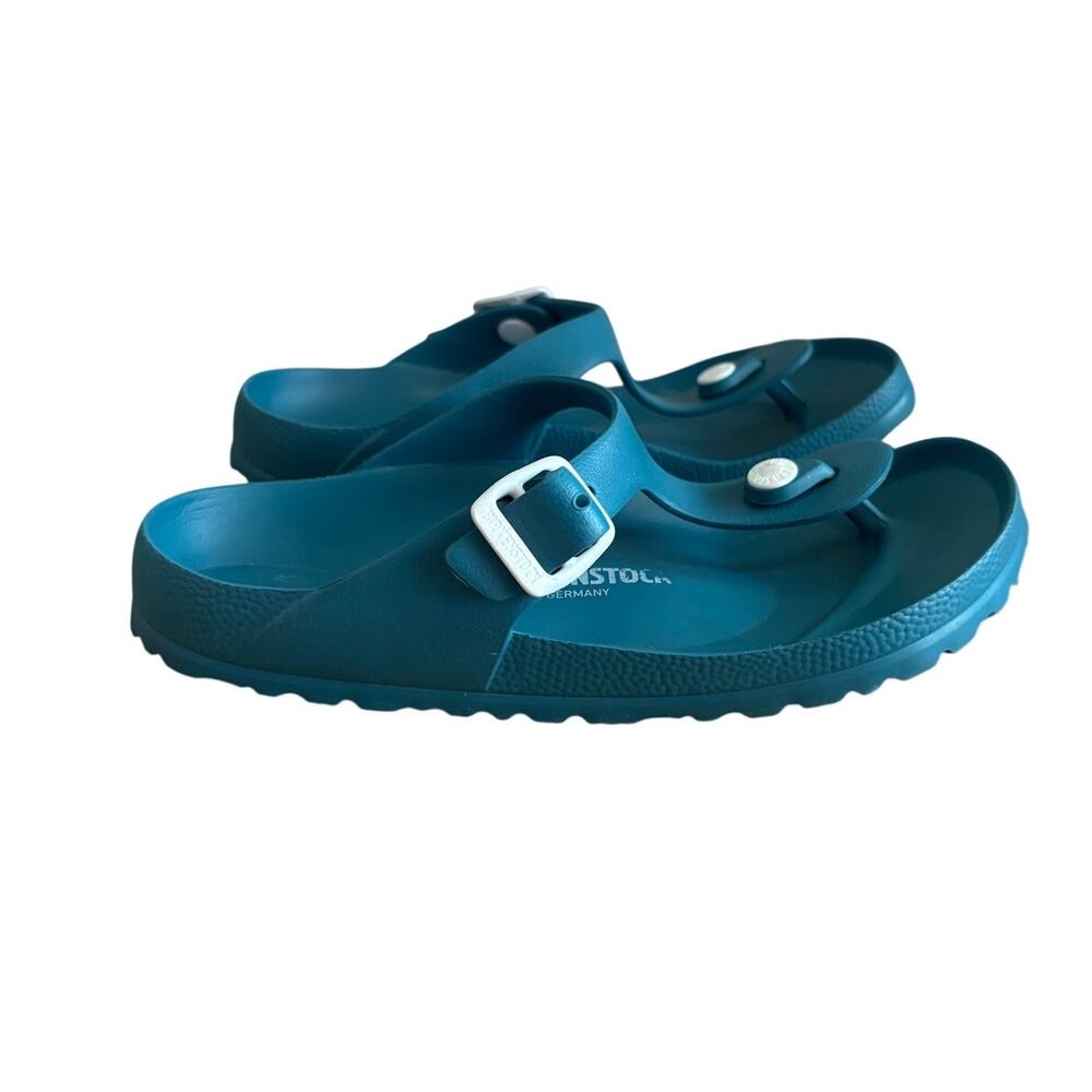 Birkenstock Gizeh EVA Sandals Teal Blue Thong Flip Flop Waterproof Girls Size 12